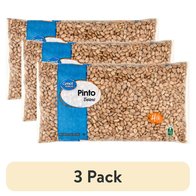 3 pack, Great Value Pinto Beans, 4 lb