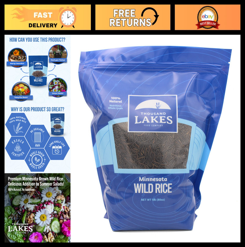 Bulk Wild Rice – Minnesota Grown – 5 lbs | 100% Natural, Healthy Grain