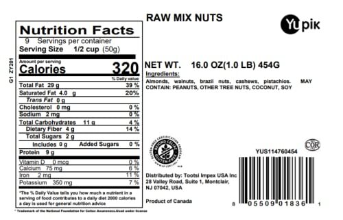 Raw Mix Nuts, 1 Lb, Premium Natural Mixed Nuts with Almonds, Walnuts, Pistachios gallery