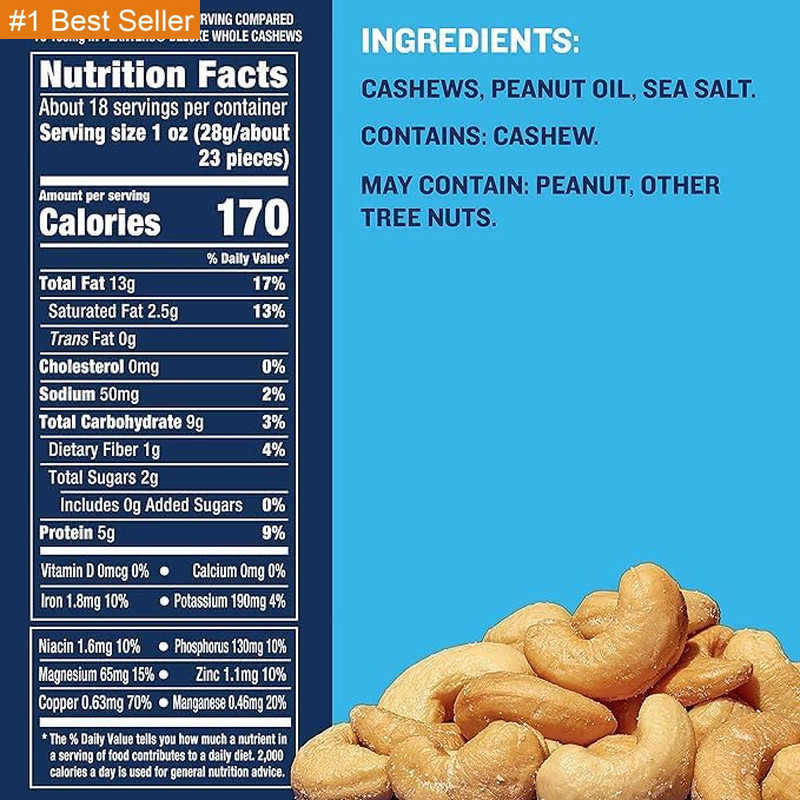 PLANTERS Deluxe Lightly Salted Cashews, Party Snacks, Plant-Based Protein, Quick gallery