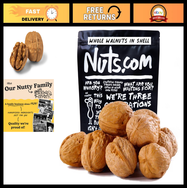 Fresh Raw Walnuts in Shell – 2 lbs Unshelled, Buttery Flavor, Healthy Snack