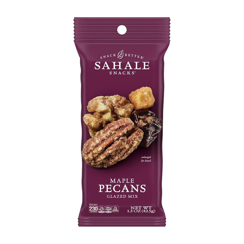 Sahale Snacks Maple Pecans Glazed Mix, 1.5 Oz Grab & Go Bags (18 Packs)