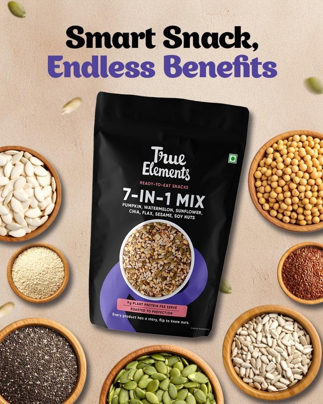 True Elements 7 in 1 Seeds Mix 250g Complete Seed Blend 24g Protein & 16g gallery