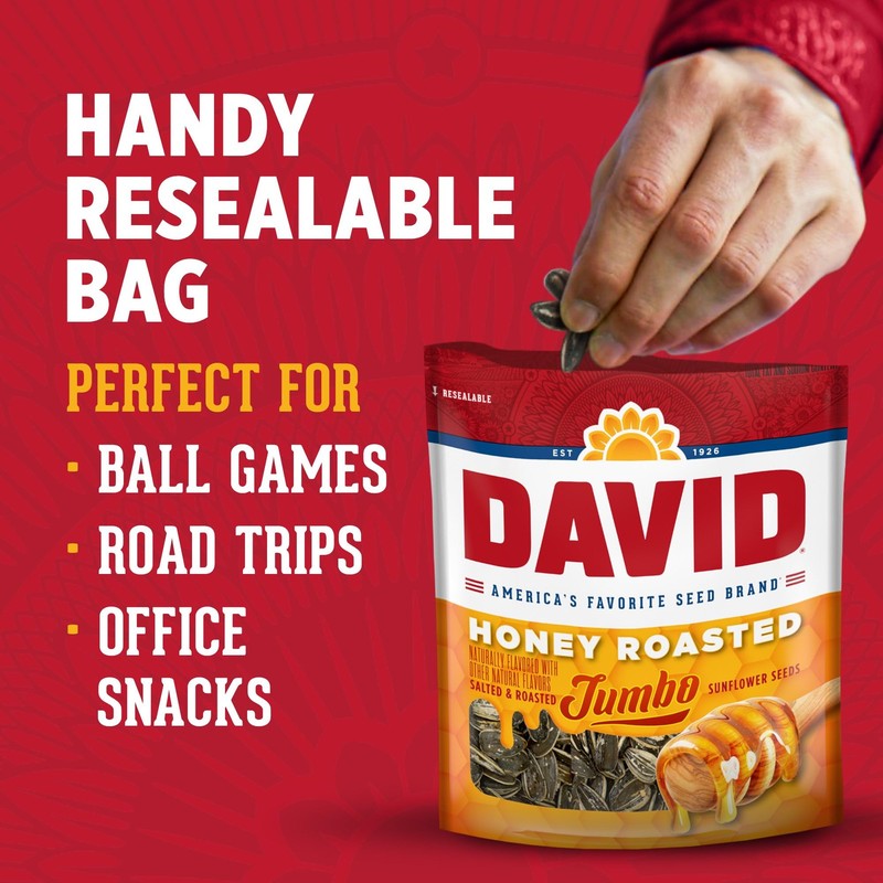 DAVID Jumbo Sunflower Seeds Honey Roasted Flavor Easter Basket Stuffer Baseball gallery