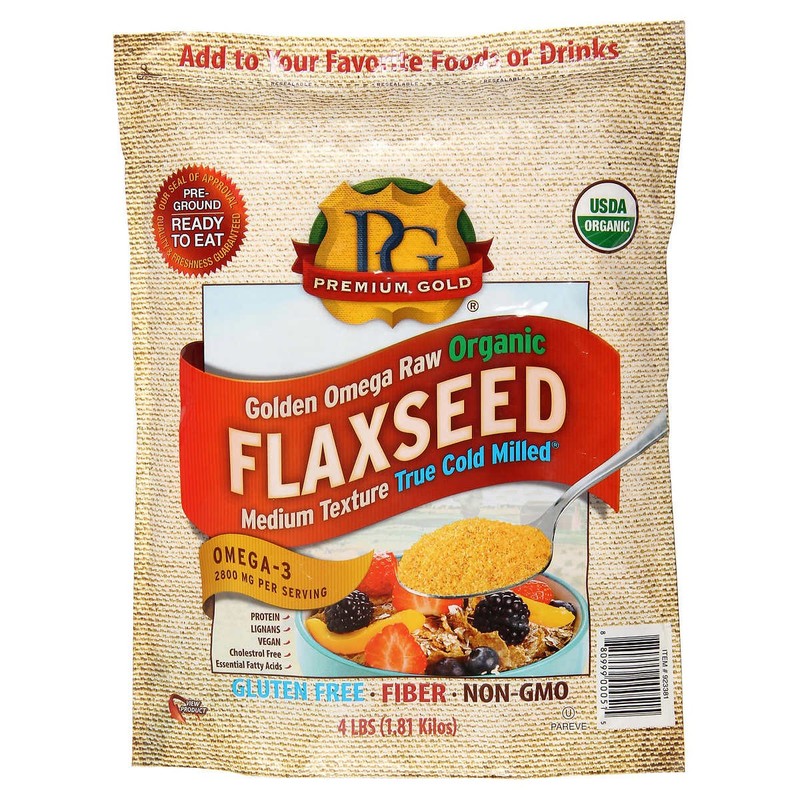 Premium Gold Organic Flaxseed, 4 Pounds