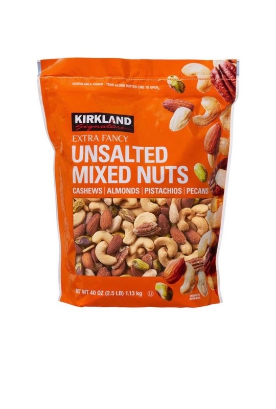 Title: Kirkland Signature Extra Fancy Unsalted Mixed Nuts 2.5 lb Resealable Bag