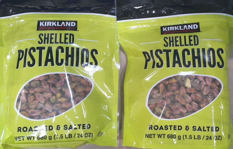 KIRKLAND SHELLED PISTACHIOS 3 LBS ROASTED SALTED 2 Pack