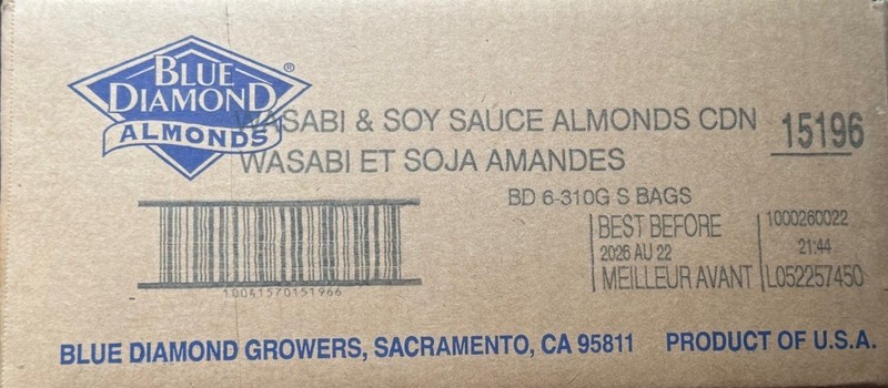 (Pack of 6) Blue Diamond Almonds Snack BOLD Soy Sauce Wasabi Nuts 310 g (11 oz) gallery