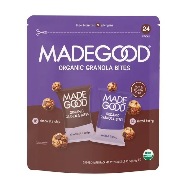 MadeGood Organic Granola Bites- Variety Pack 0.85 oz 24 Count Good till 9/26