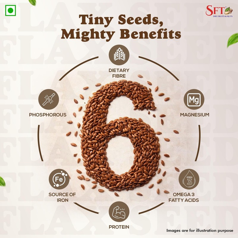 SFT Flax Seeds 500g | Raw Alsi Seeds, Fiber-Rich & Hair Growth Superfood gallery