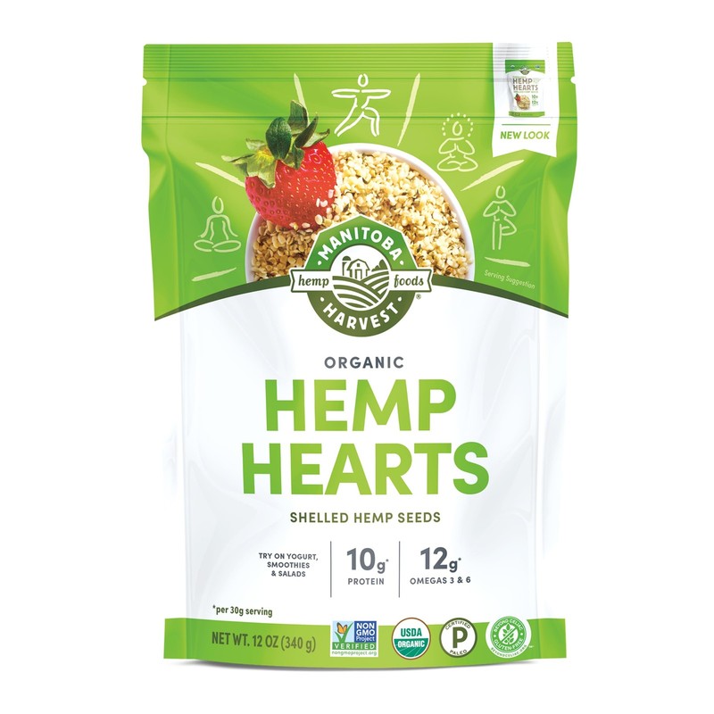 Organic Hemp Hearts, 12oz, 10g Plant Based Protein and 12g Omega 3 & 6 per Sr...