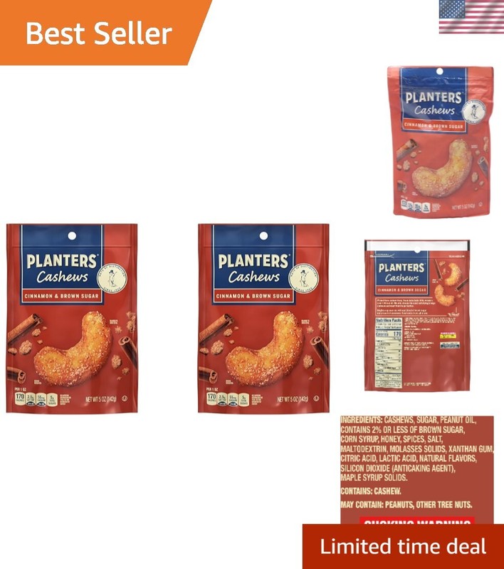 Creamy Cashews Cinnamon & Brown Sugar – Nutritious Party Snacks (5 oz x2)