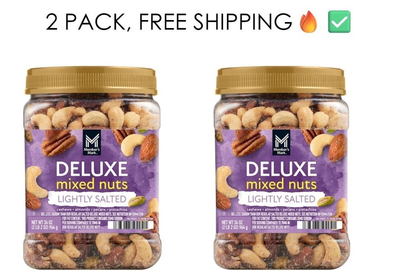 Deluxe Mixed Nuts 🥜✨ Lightly Salted | 34 oz Bulk 📦 | KOSHER ✡️ Premium Snack✅