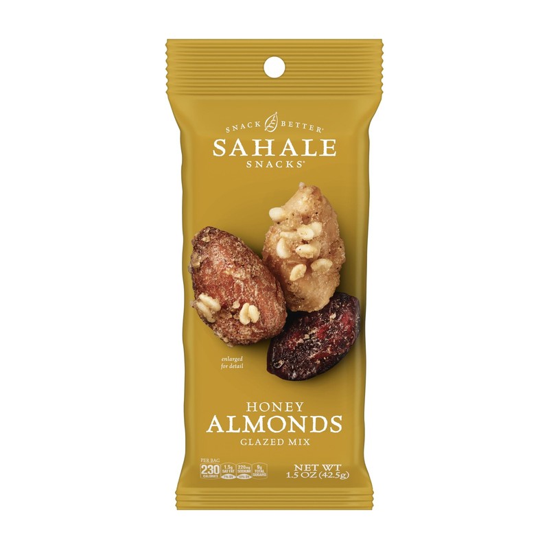 Honey Almonds Glazed Mix, 1.5 oz Grab & Go Bags (18 Packs) – Dry-Roasted Delu…