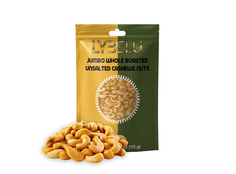 Jumbo Whole Roasted Unsalted Cashews Nuts – 4oz