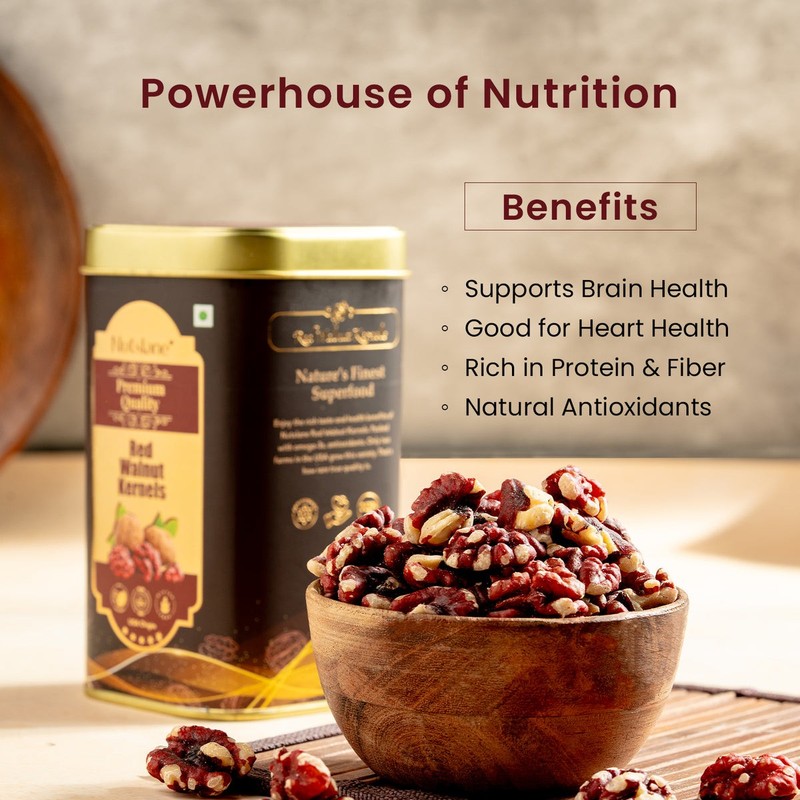 Red Walnut Kernels 300g Tin | USA Imported Antioxidant Rich Walnuts | Premium