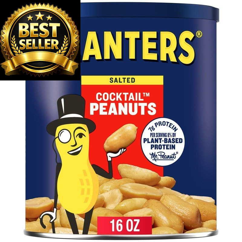 PLANTERS Salted Cocktail Peanuts, 16 oz. Resealable Jar 16 Ounce (Pack of 1) gallery