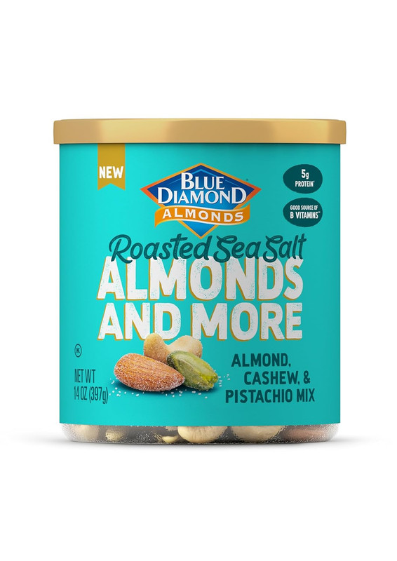 Blue Diamond Almonds Roasted Sea Salt Mixed Nuts Deluxe Can, 14 Oz