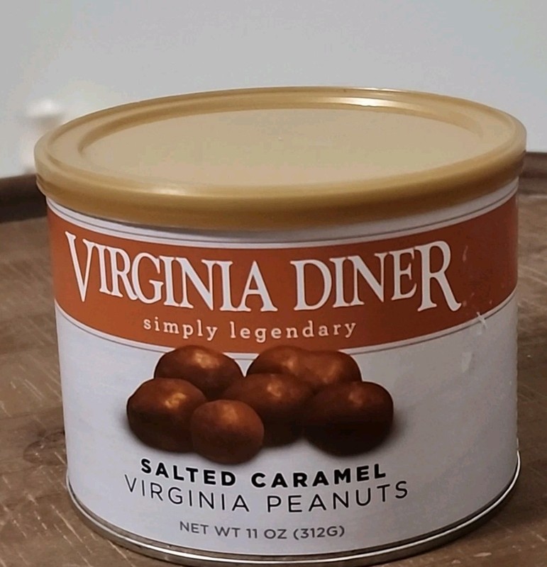VIRGINIA DINER SIMPLY LEGENDARY SALTED CARAMEL VIRGINIA PEANUTS 11 OZ SEALED
