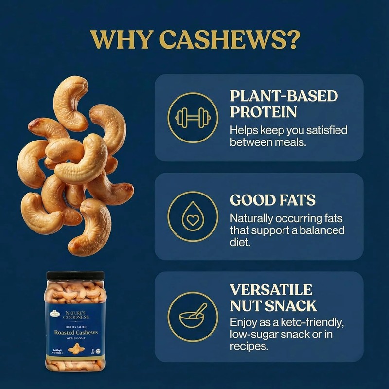 Deluxe Whole Cashews Salted 16 oz Roasted Snack gallery