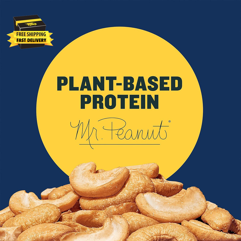 Lightly Salted Cashews, Cashew Halves & Pieces, Plant-Based Protein, 8 Oz Canist gallery