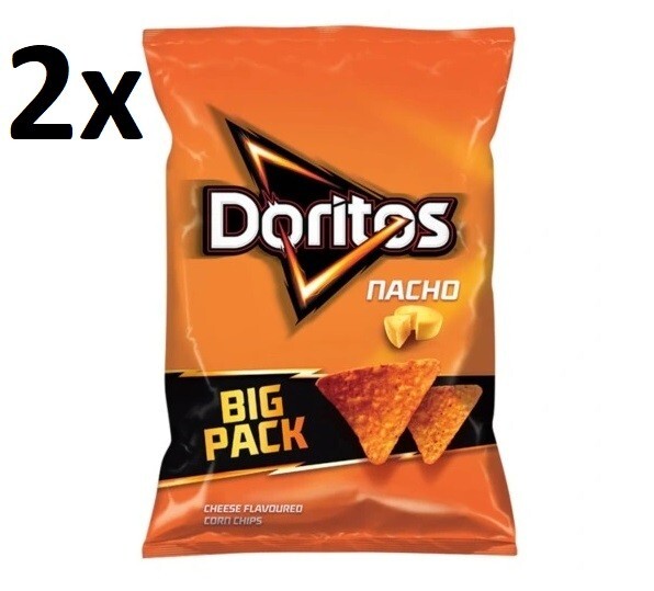 2 x Doritos Nacho Corn Chips Cheese Flavour Nachos Big Pack Snacks 180g (6.35oz)