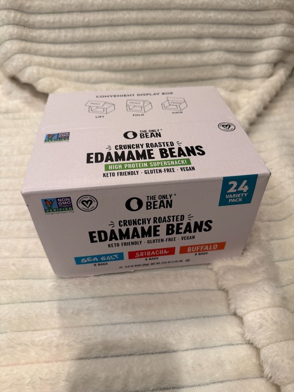 The Only Bean Crunchy Roasted Edamame Bean Snacks -Vegan, 24 Variety Pack
