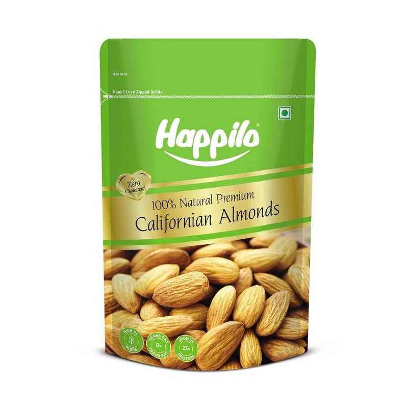 Happilo Premium Natural Californian Almonds 200g| Badam Giri Free Delivery 7-10