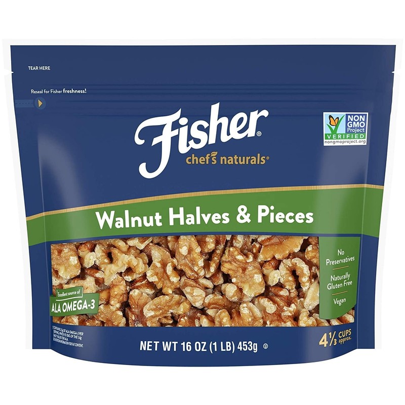 Gluten Free, No Preservatives, Non-GMO Walnut Halves & Pieces, 16 oz Bag