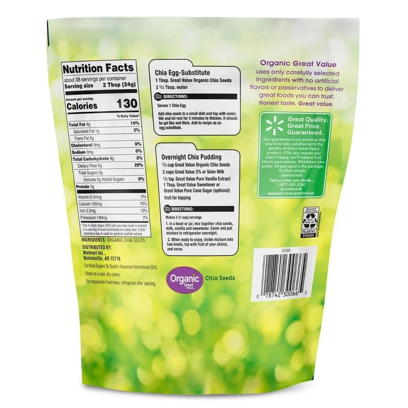 Great Value Organic Chia Seeds 32 oz Free and Fast Shipping gallery