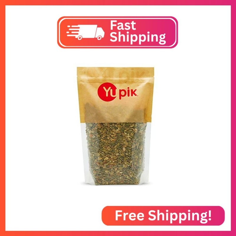 Yupik Dry Roasted Pumpkin Seeds, No Shell, 2.2 lb (35.3 oz), Gluten-Free, GMO-Fr