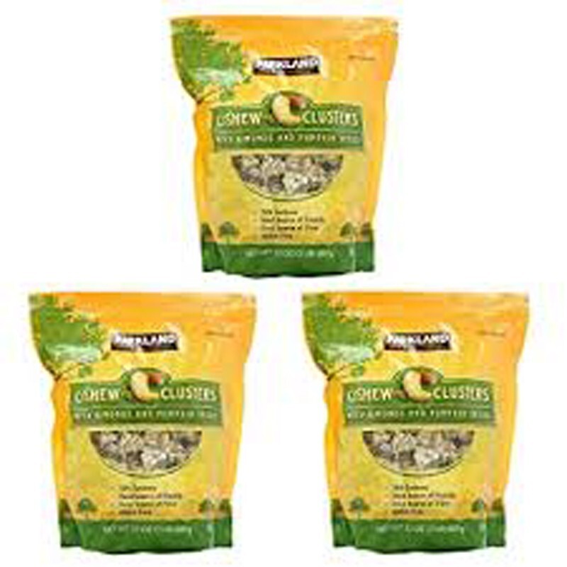 3 PACK Kirkland Cashew Cluster Almonds & Pumpkin Seeds 32 Oz Gluten Free Kosher