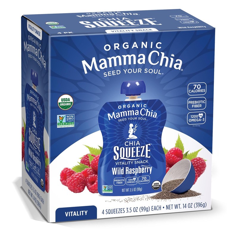 Mamma Chia Organic, Wild Raspberry Chia Squeeze, 3.5 oz, 24 Count Pouches 6 gallery