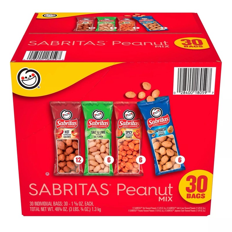 Sabritas Peanuts 4 flavors Variety Pack(30 Packs )