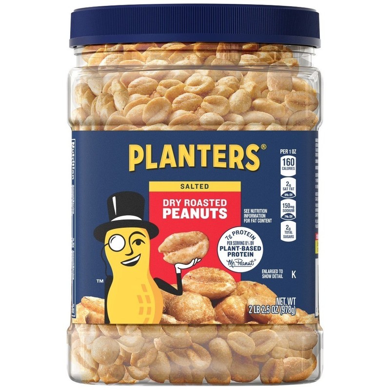 Salted Dry Roasted Party Snacks Plant Based Protein 2.16 lb Container