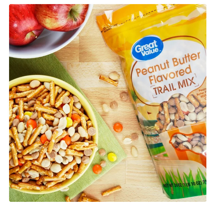 Great Value Peanut Butter Flavored Trail Mix Made with Reese's Pieces, 26 oz gallery