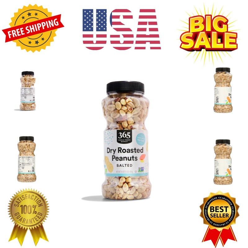 Dry Roasted and Salted Peanuts, 16 Ounce