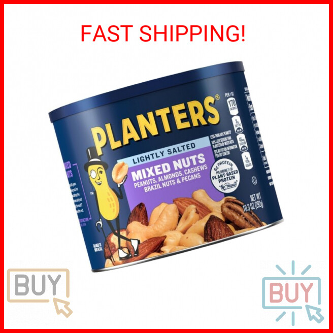 PLANTERS Lightly Salted Mix Nuts, Party Snacks, Plant-Based Protein, 10 Oz Canis gallery