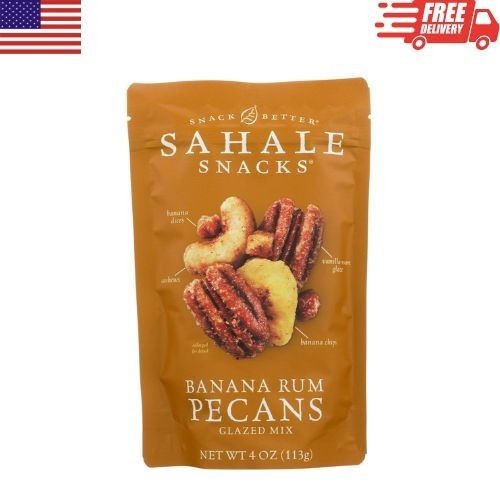 Sahale Snacks Banana Rum Pecans Glazed Mix 4 oz Gluten Free Non GMO Snack Bag