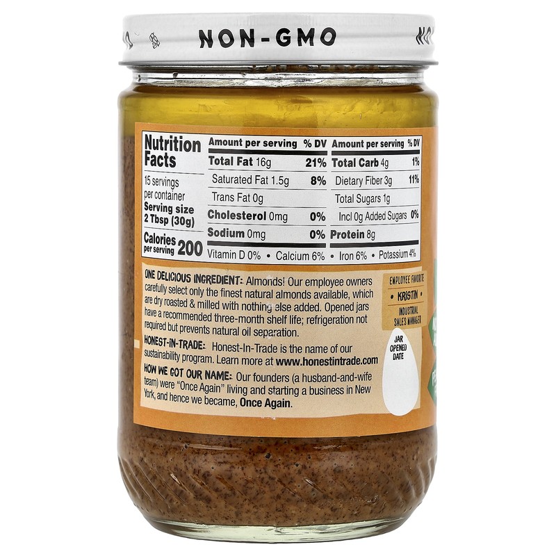 Almond Butter, Creamy, Unsweetened & Roasted, 16 oz (454 g) gallery