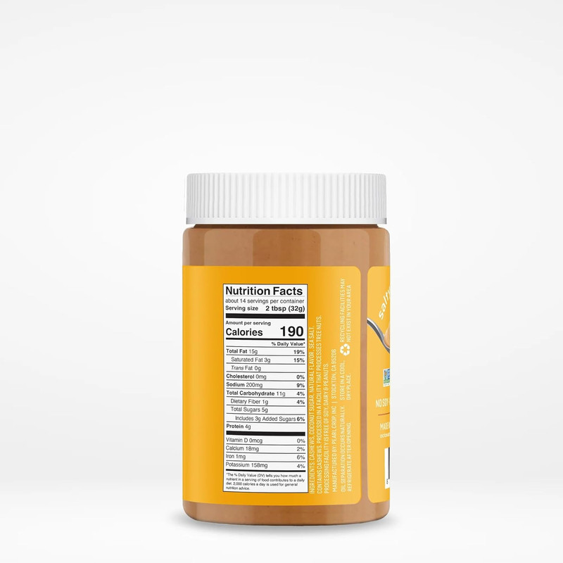 Dry Roasted Sea Salt Caramel Cashew 16Oz Nut Butter - Pure Creamy Nut Butter - D gallery