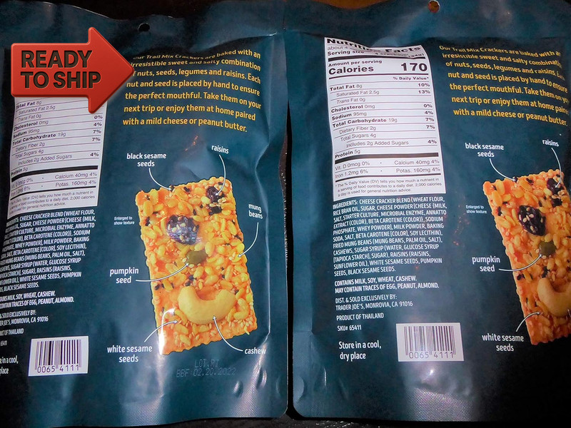 Trader Joe'S Trail Mix Crackers with Mung Beans, Seeds, Cashews, Raisins & Chees gallery