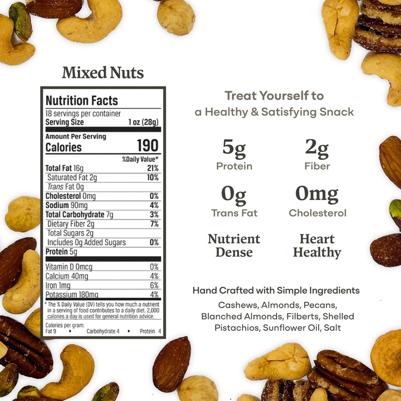 Belmont Peanuts Gourmet SeaSalted Mixed Nuts, 18 oz 1 Pack – Cashews, Almonds... gallery