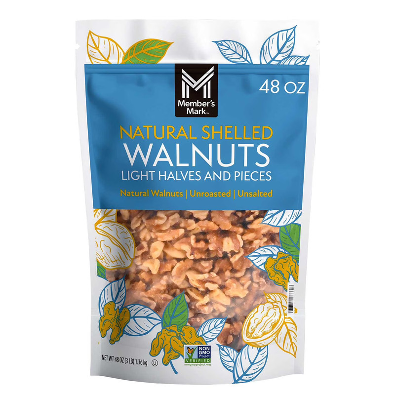 Member’s Mark Natural Shelled Walnuts, 48 oz — FREE DELIVERY
