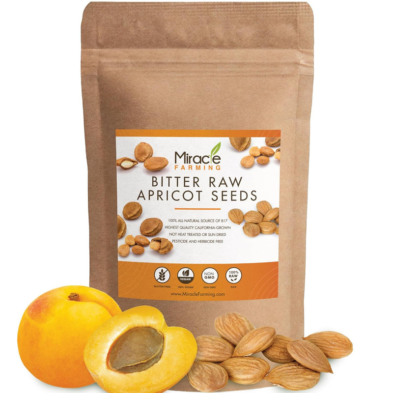 Bitter Apricot Seeds/Kernels, California USA Grown, Non GMO, Vegan, Raw & Large,