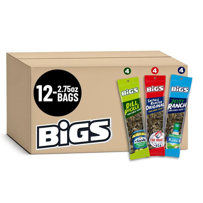 Sunflower Seeds Variety Pack Original Ranch Dill Pickle 12 Packets 2.75 oz