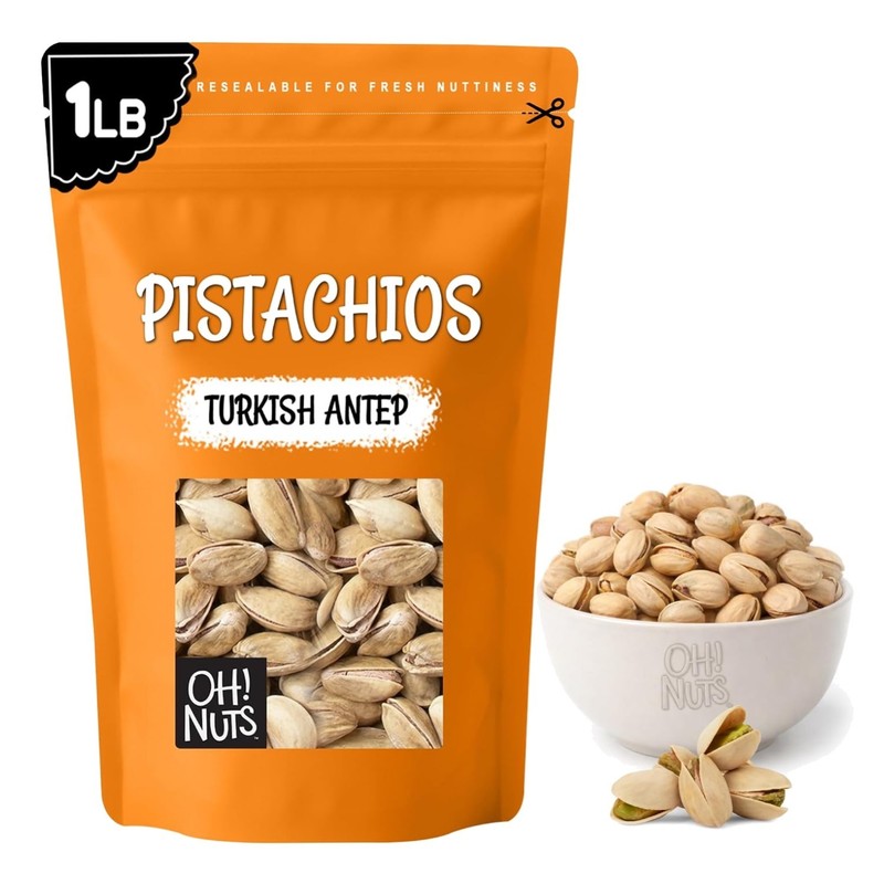 1 lb Roasted Turkish Antep Pistachios – Zip-Seal Bag
