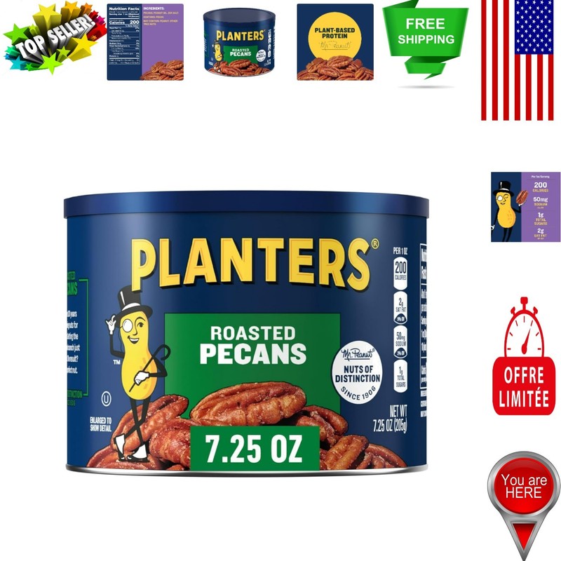 Snack Strong with 7.25 oz Resealable Salted Roasted Pecans – Crunchy Delight