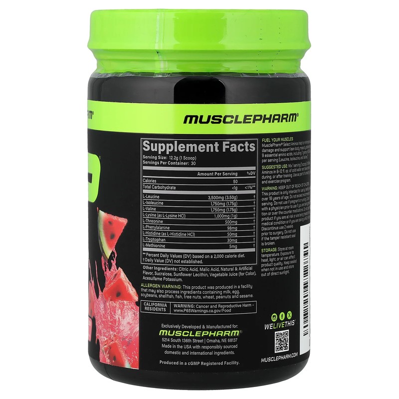 Select Aminos, Watermelon Crush, 12.5 oz (355 g) gallery