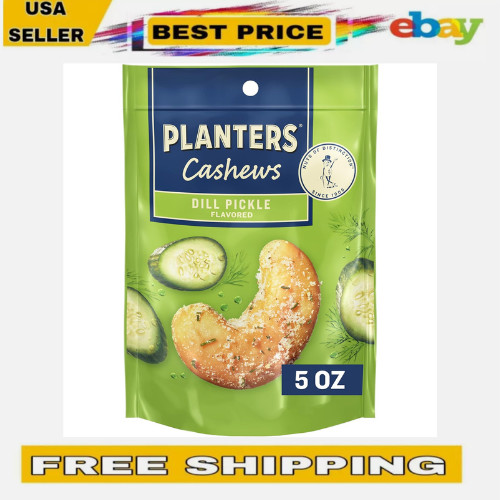 Planters Dill Pickle Cashews Whole Cashews Plant Based Protein Roasted 5 oz